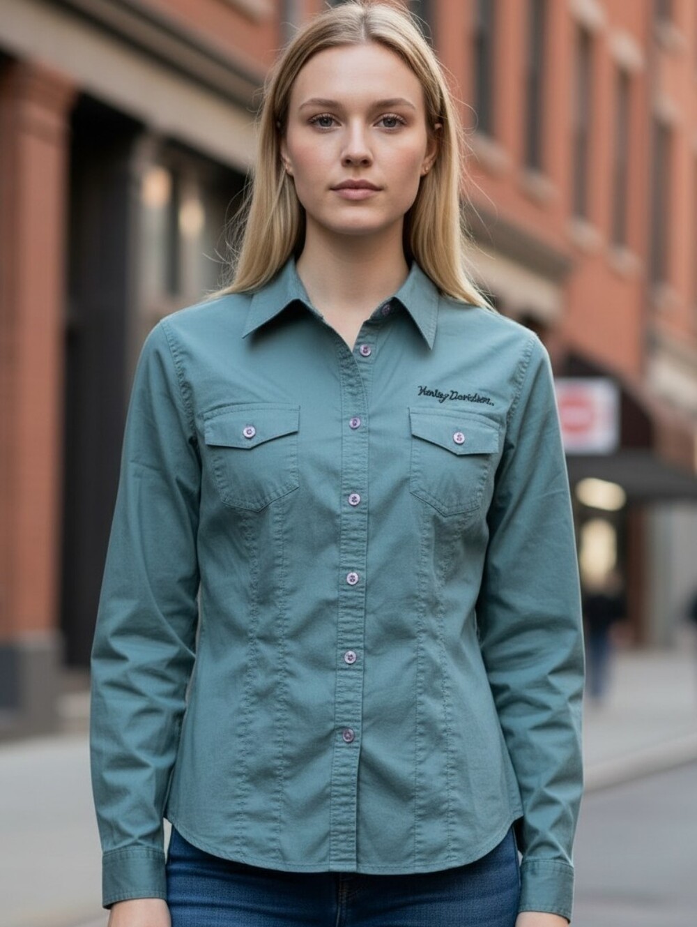 Harley Davidson Women's Size XL Motorcycle Riding Button Up Shirt